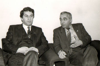 Первый президент Абхазии В.Г. Ардзинба и М. С. Минасбекян на первом съезде народных депутатов СССР