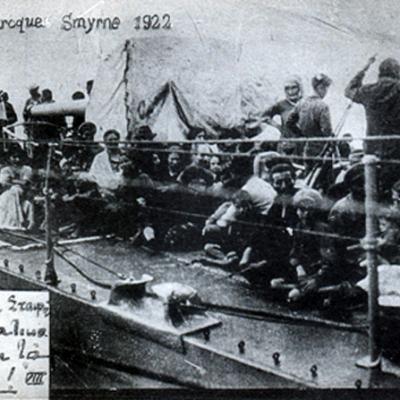 Греческий корабль с беженцами из Смирны, сентябрь 1922 г.
