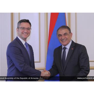 Кристиана Вигенина принял спикер парламента Армении Ара Баблоян